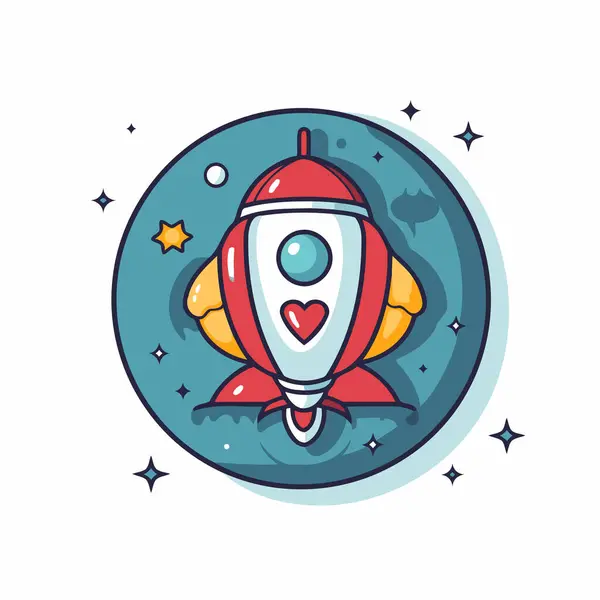 Rocket Icon Vector Illustration Rocket Space Flat Style Design — Stock Vector
