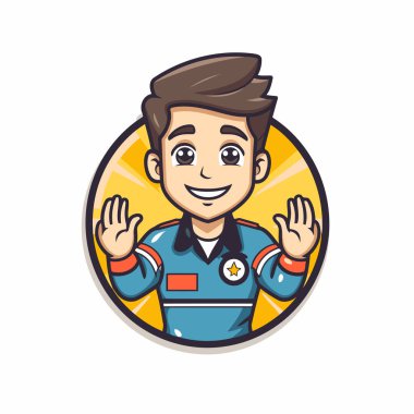 Bir futbol hakemi ya da hakemin elleri havada bir çember içinde vektör illüstrasyonu