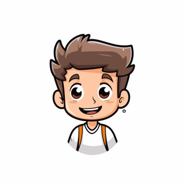 Gülen Yüz Çizgi Film Karakteri Maskot Tasarım Vektörü İllüstrasyonu