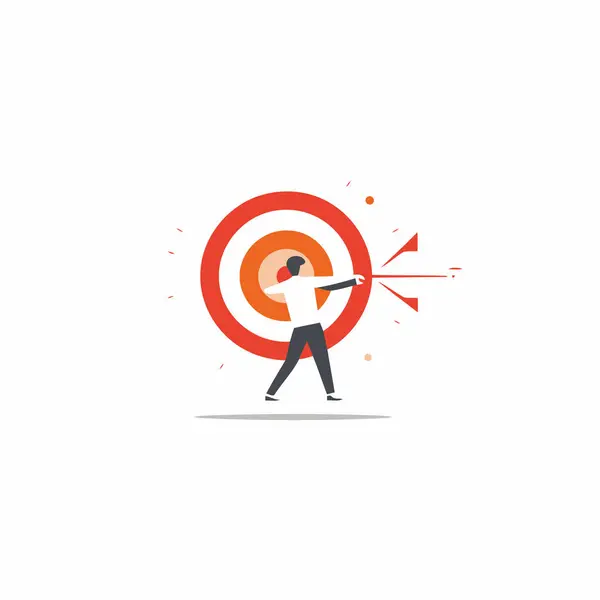 Target Vector Illustration Flat Design Successful Business People Concept — Stock Vector
