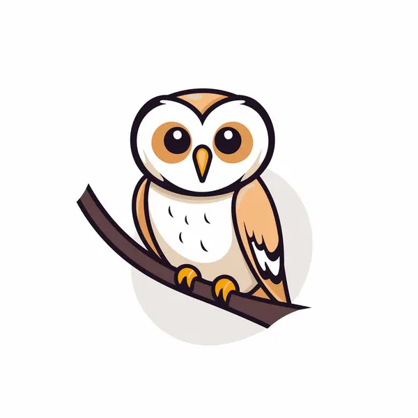 Owl Gren Søt Tegneseriedyr Vektorillustrasjon – stockvektor