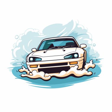 Araba yıkama vektör çizimi. Araba yıkama logosu. Araba yıkama simgesi.