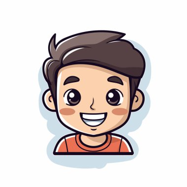 Yakışıklı çocuk çizgi film çizimi vektör çizimi grafik tasarımı. eps10