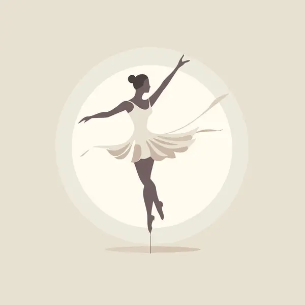 Ballettballerina Silhouette Vektorillustration Flachen Stil — Stockvektor