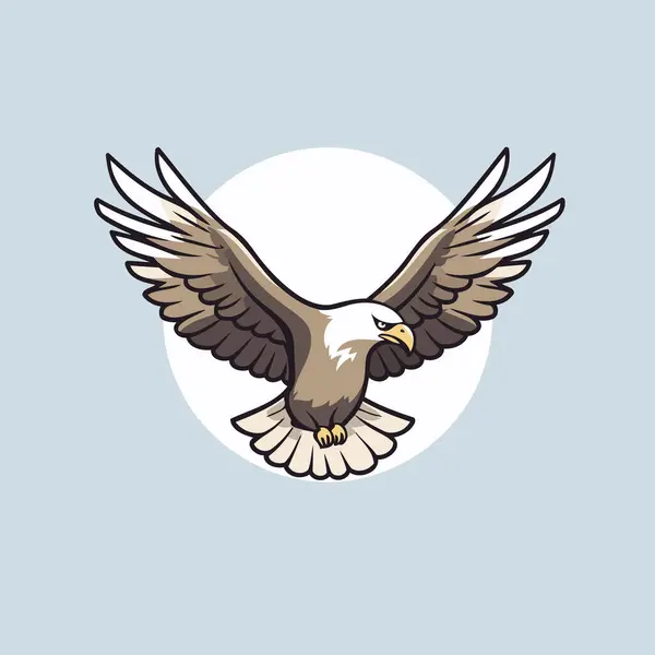 Bald Eagle Open Wings Vector Illustration Cartoon Style — Stock Vector