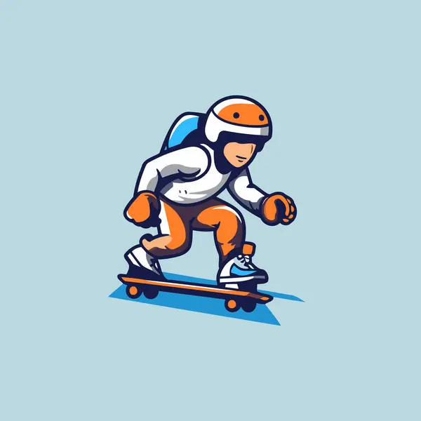 Skate Capacete Montado Skate Ilustração Vetorial — Vetor de Stock