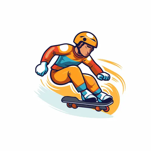 Snowboarder Desenhos Animados Ilustração Snowboarder Vetor Ícone Para Web — Vetor de Stock