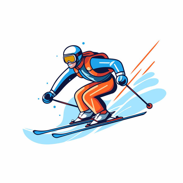 Skiing. freestyle. extreme sport vector Illustration.