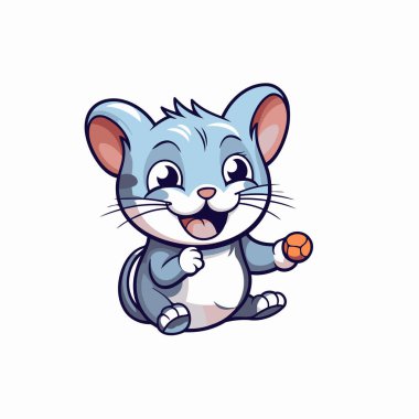 Şirin çizgi roman faresi. Vektör çizimi. beyaz arkaplanda izole.