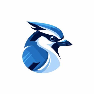 Mavi kuş vektör logo şablonu. Mavi kuş logosu.