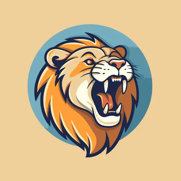 Lion Head Mascot Lion Head Vector Illustration Sport Team Logo — Stock Vector