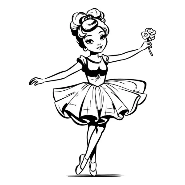 Bellissima Ballerina Con Lecca Lecca Illustrazione Vettoriale — Vettoriale Stock