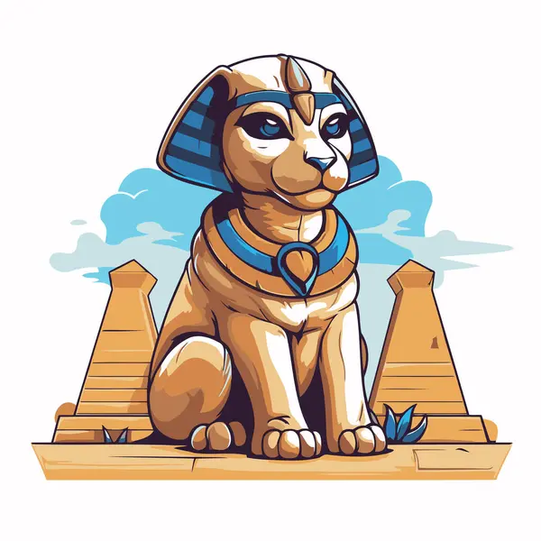 Egyptian Dog Suit Egyptian Pharaoh Vector Illustration — Stock Vector