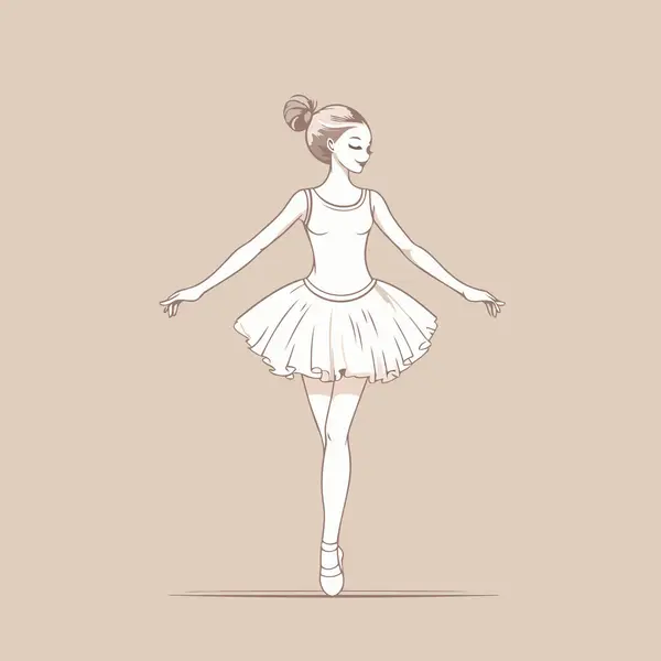 Ballerina Tutu Beige Background Vector Illustration — Stock Vector