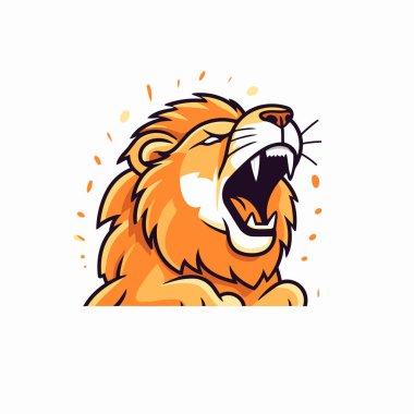 Aslan başlı maskot logosu tasarım şablonu. Aslan başlı maskot logosu tasarımı