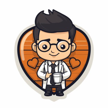 Doktor çizgi film karakteri ikon tasarımını izole etti. vektör illüstrasyon grafik koleksiyonu