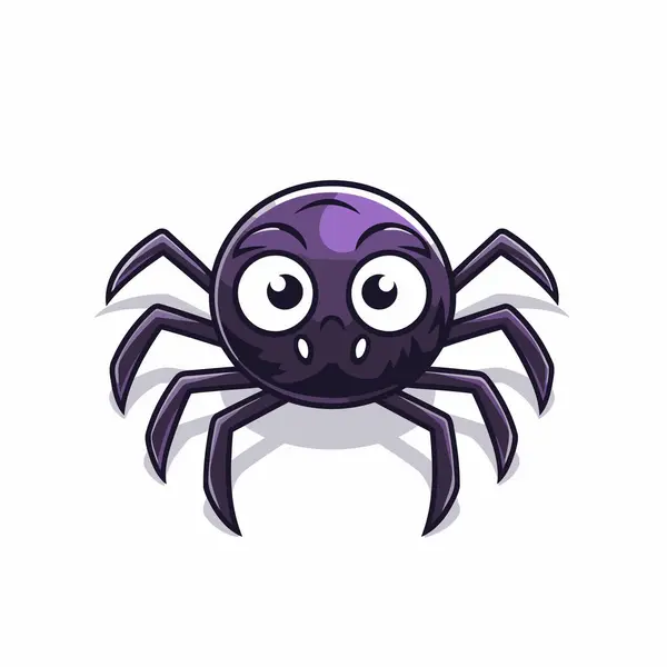 Cute Spider Cartoon Isolated White Background Vector Illustration Eps — Stock Vector