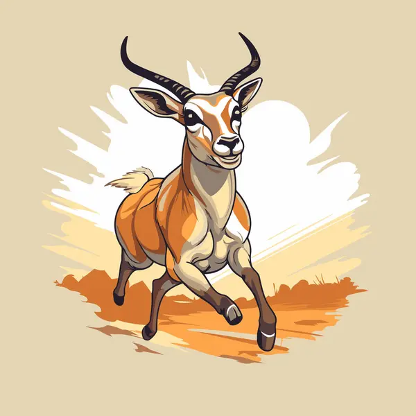 Wilde Afrikaanse Antilope Het Veld Vectorillustratie — Stockvector