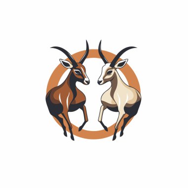 Ceylan logo şablon vektör çizimi tasarımı. Afrika antilobu