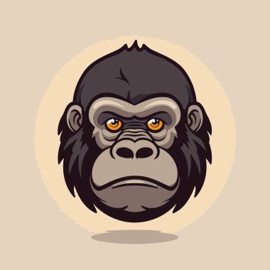 Goril kafalı maskot. Grafik tasarımınız için vektör illüstrasyonu.