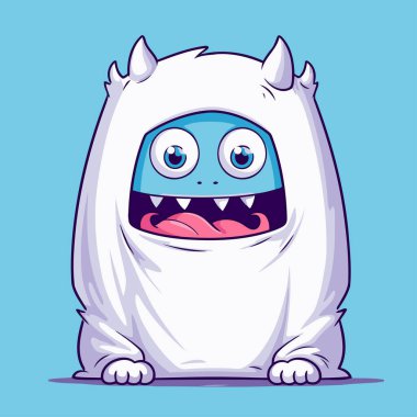 Çizgi film canavarı. Büyük gözlü bir canavarın vektör çizimi.