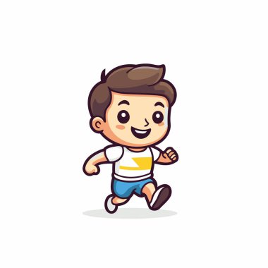 Beyaz arka planda izole edilmiş çizgi film karakteri çizimi.