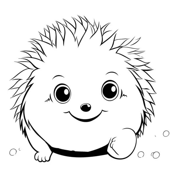 Cute Hedgehog Isolated White Background Vector Illustration — Stock Vector