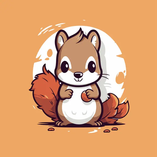 Cute Squirrel Cartoon Vector Illustration Cute Squirrel Mascot Cute Squirrel — Stock Vector