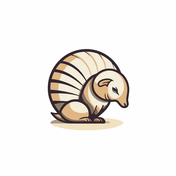 Plantilla Diseño Logo Armadillo Ilustración Vectorial Animal Divertido — Vector de stock