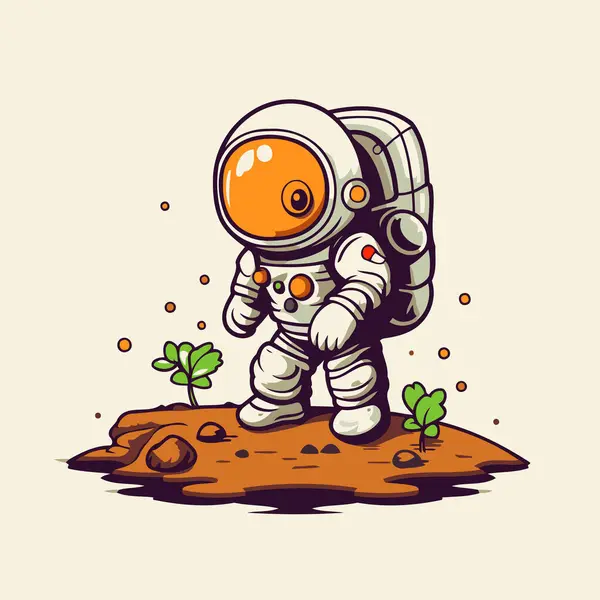 Astronautul Planetă Ilustrație Vectorială Eps10 — Vector de stoc