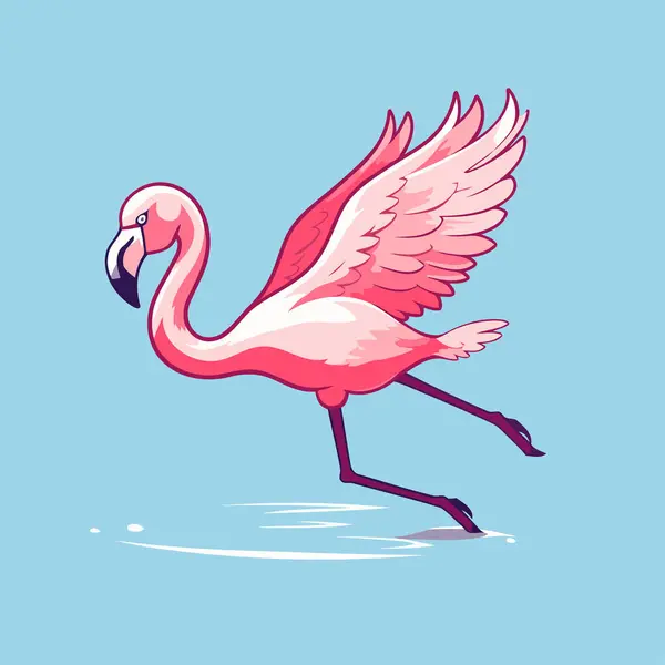 Pink Flamingo Isolated Blue Background Vector Illustration Flamingo — Stock Vector