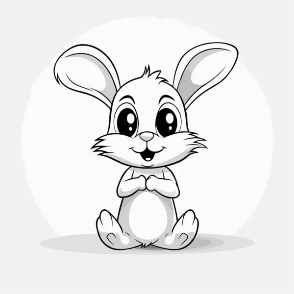 Niedliche Kaninchen Cartoon Ikone Tierzoo Leben Natur Und Fauna Thema — Stockvektor