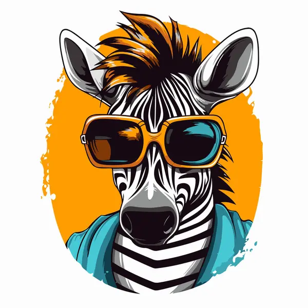 Zebra Sunglasses Vector Illustration Zebra Sunglasses — Stock Vector