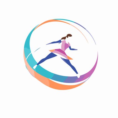 Buz pateni vektör logosu tasarım şablonu. Buz pateni spor logosu tasarımı.