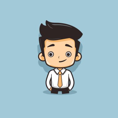 İş adamı çizgi film karakteri. Vektör çizimi. Düz tasarım 10 birim