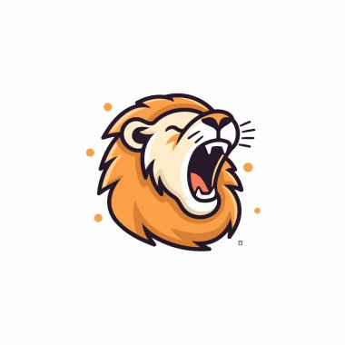 Aslan logosu şablon vektör çizimi tasarımı. Aslan vektör logosu kavramı.