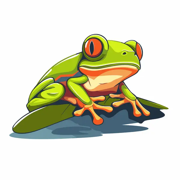 Frog Leaf Isolated White Background Vector Illustration — Stock Vector
