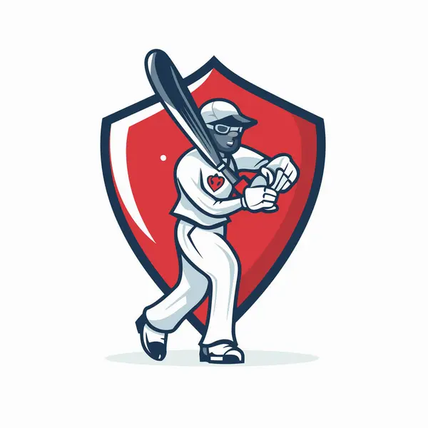 stock vector Baseball player with bat and ball. sport vector logo design.