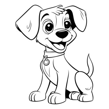 Beyaz arka planda şirin bir köpek yavrusu tasviri. vektör illüstrasyonu