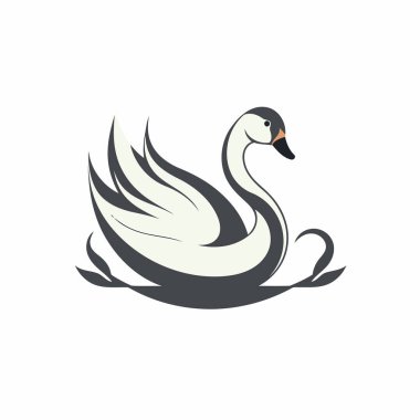 Kuğu logosu vektör çizimi tasarımı. Logotype Kuğu