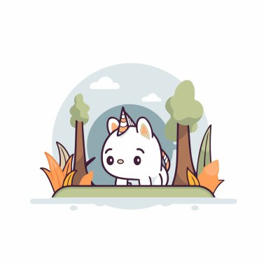 Parktaki sevimli çizgi film zebrası. Düz biçimli vektör illüstrasyonu