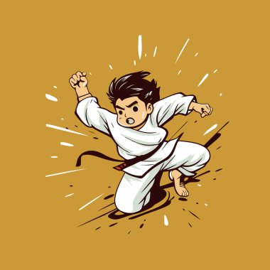 Karate tekme vektör çizimi. Karate tekme vektörü. karate tekme simgesi