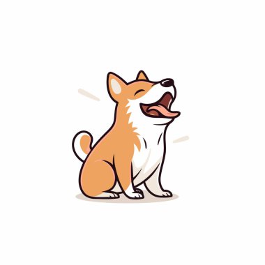 Shiba Inu köpek vektör çizimi. Tatlı çizgi film köpeği..