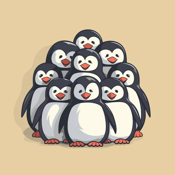 Χαριτωμένο Πιγκουίνους Διάνυσμα Χαριτωμένο Πιγκουίνος — Διανυσματικό Αρχείο