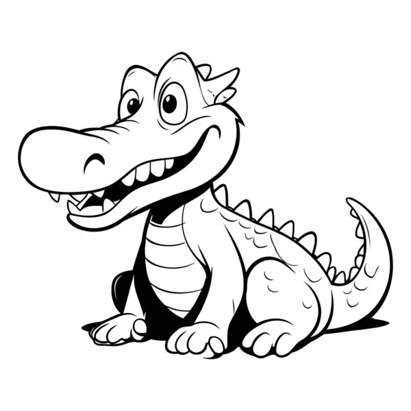 stock vector Crocodile Cartoon Mascot Character - Coloring Book