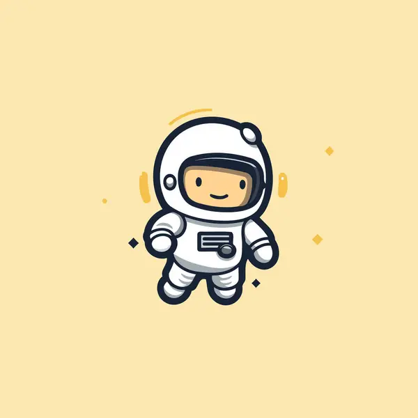 Cute Astronaut Spacesuit Vector Illustration Flat Design — Stock Vector