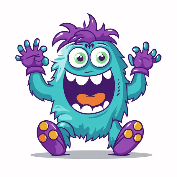 Funny cartoon monster. Vector illustration isolated on a white background. — Illustration Funny Cartoon Monster Vector Illustration Isolated White Background — Stock Vector
