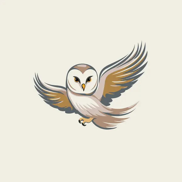 Εικόνα Κουκουβάγιας Εικονογράφηση Διάνυσμα Μιας Ιπτάμενης Κουκουβάγιας Φτερά — Διανυσματικό Αρχείο