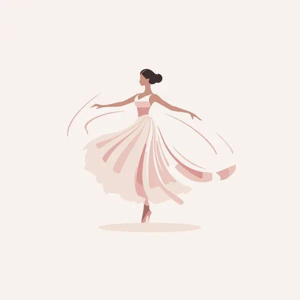 Krásná Baletka Sukni Vektorová Ilustrace — Stockový vektor