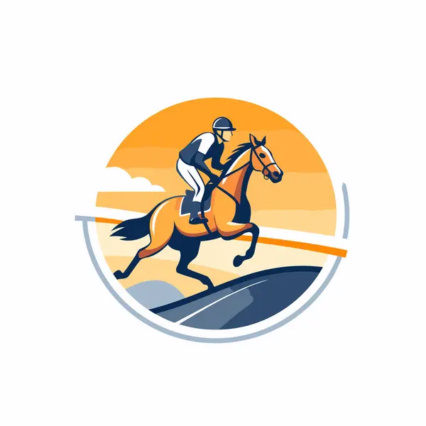 Horse Race Icon Vector Illustration Equestrian Sport Logo — Stock Vector